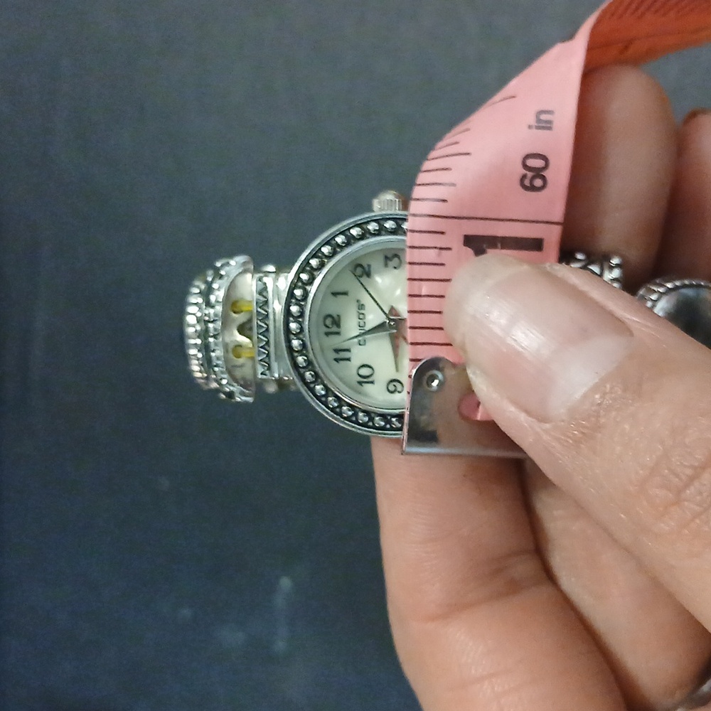 Chico's silver tone elastic wrist watch bracelet - Picture 8 of 9